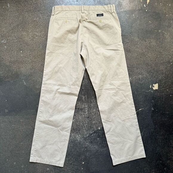 Banana Republic Dawson Chino Pants Flat Front Tan Color 100% Cotton Size 34x33 - Picture 1 of 16